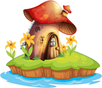 a cute mushroom house